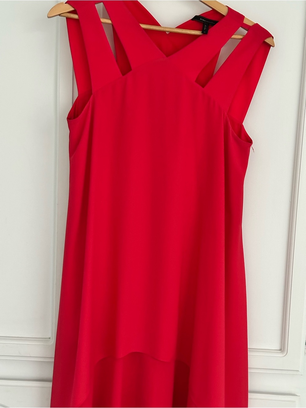 BCBGMaxAzria Vibrant Red Strappy Shift Dress